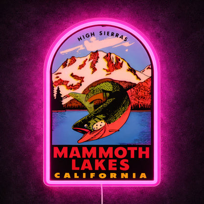ShineNeon™ Mammoth Lakes California LED Neon Sign High Sierras Fishing Decor USB Power - Shineneon