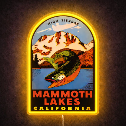 ShineNeon™ Mammoth Lakes California LED Neon Sign High Sierras Fishing Decor USB Power - Shineneon