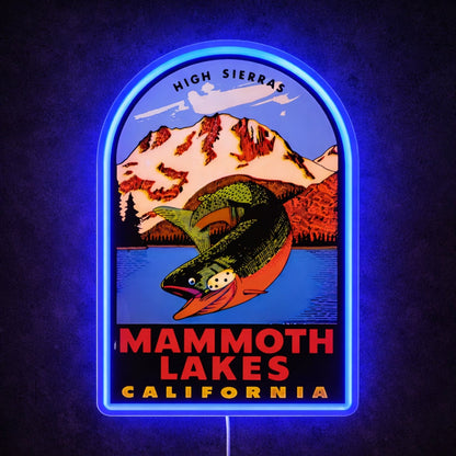 ShineNeon™ Mammoth Lakes California LED Neon Sign High Sierras Fishing Decor USB Power - Shineneon