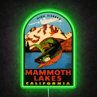 ShineNeon™ Mammoth Lakes California LED Neon Sign High Sierras Fishing Decor USB Power - Shineneon