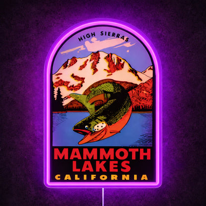 ShineNeon™ Mammoth Lakes California LED Neon Sign High Sierras Fishing Decor USB Power - Shineneon