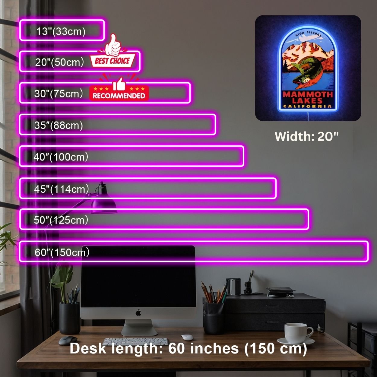 ShineNeon™ Mammoth Lakes California LED Neon Sign High Sierras Fishing Decor USB Power - Shineneon