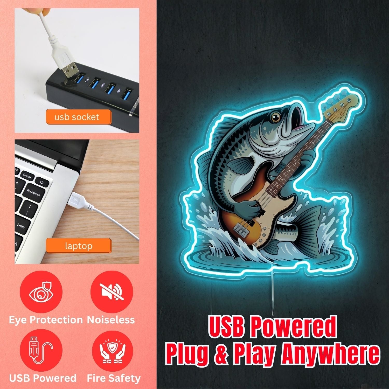 ShineNeon™ Marlin Strike Motion neon sign USB Power - Shineneon