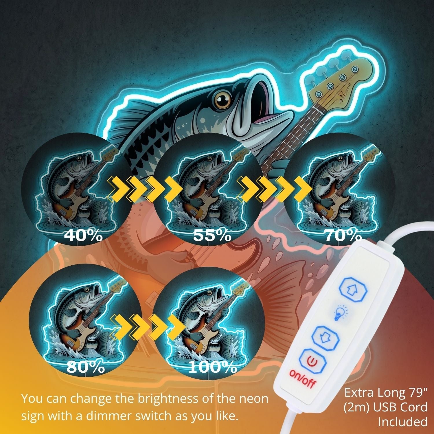 ShineNeon™ Marlin Strike Motion neon sign USB Power - Shineneon