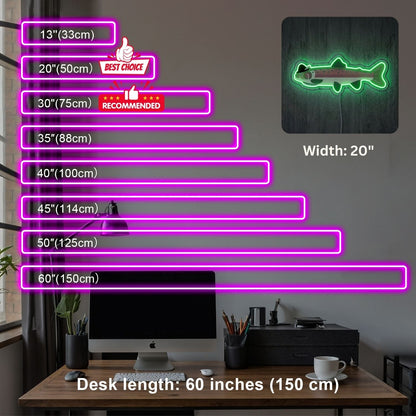 ShineNeon™ Minimal Trout Outline neon sign USB Power - Shineneon