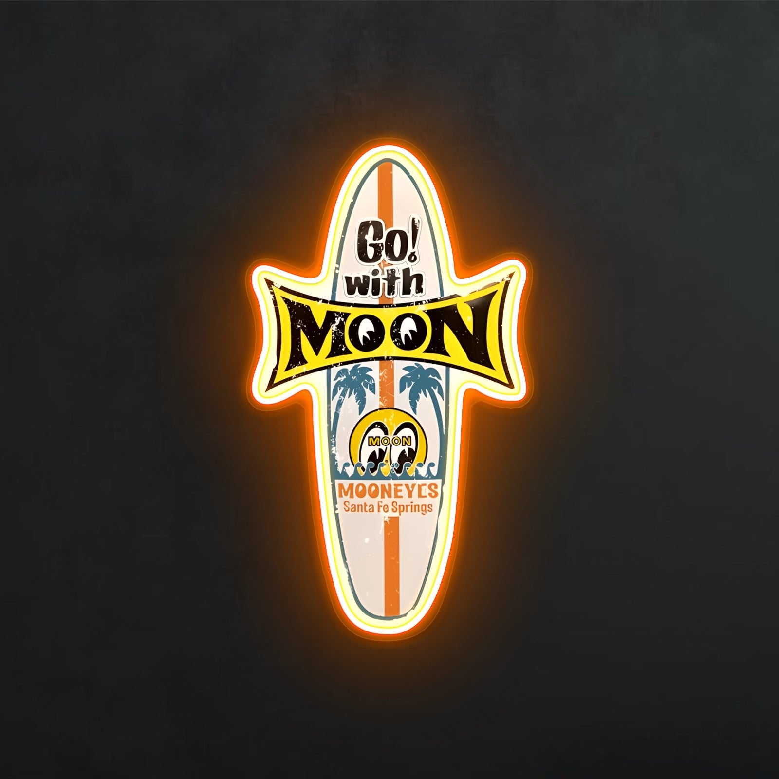 ShineNeon™ Mooneyes Surfboard LED Neon Sign - Retro Surf Wall Art Decor (USB Powered) - Shineneon