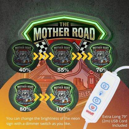 ShineNeon™ Mother Road Route 66 neon sign USB Power - Shineneon