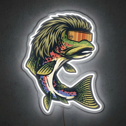 ShineNeon™ Mullet Trout Neon Sign Funny Fishing Pit Viper Decor USB Powered Neon Sign - Shineneon