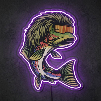 ShineNeon™ Mullet Trout Neon Sign Funny Fishing Pit Viper Decor USB Powered Neon Sign - Shineneon