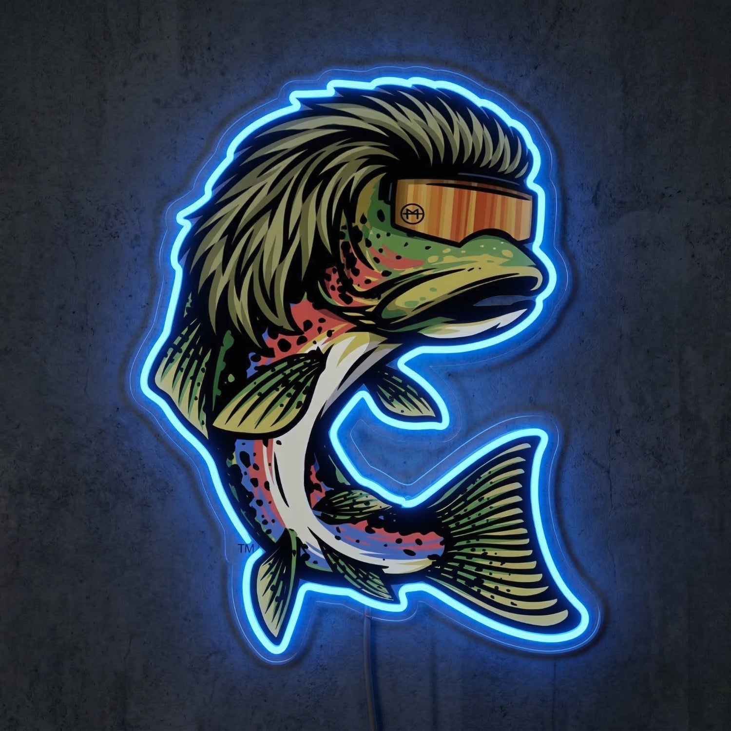 ShineNeon™ Mullet Trout Neon Sign Funny Fishing Pit Viper Decor USB Powered Neon Sign - Shineneon