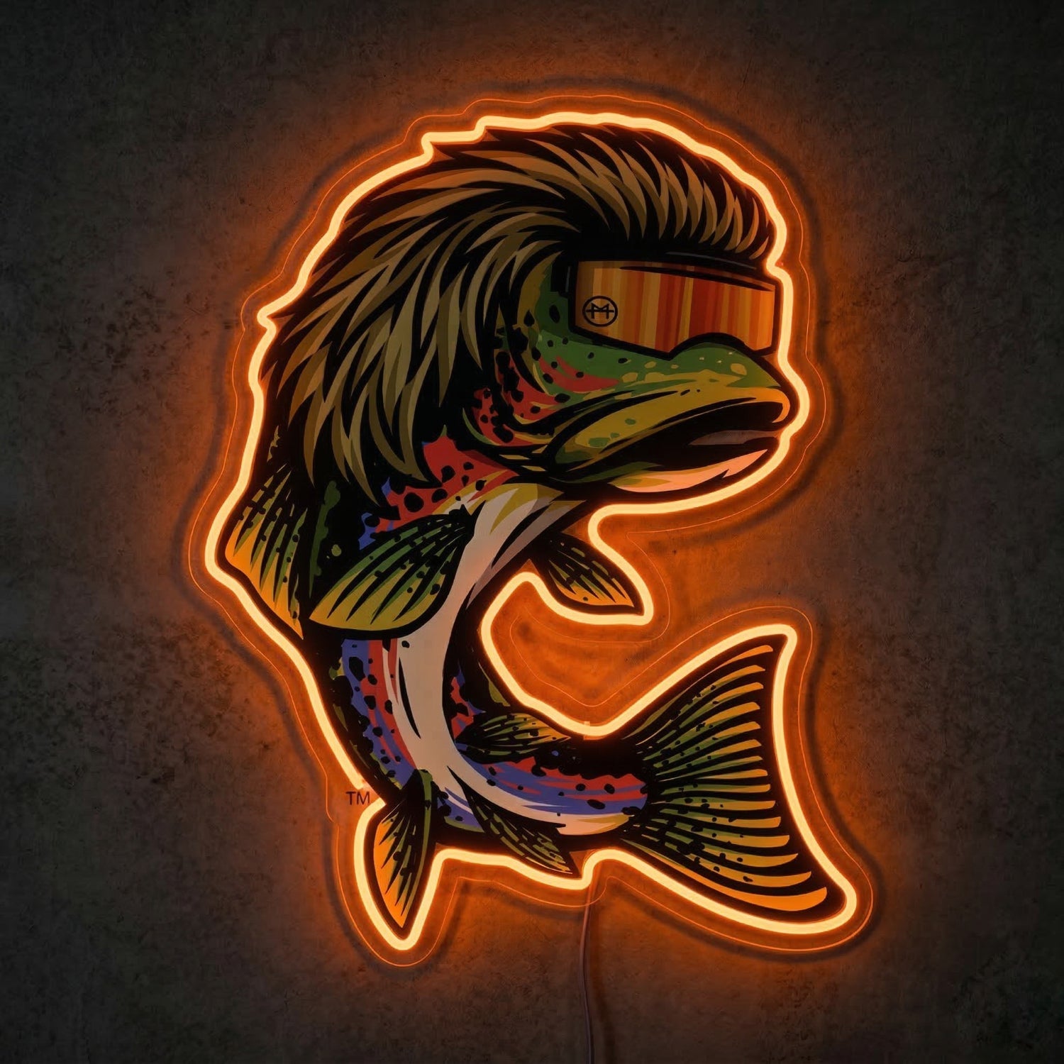 ShineNeon™ Mullet Trout Neon Sign Funny Fishing Pit Viper Decor USB Powered Neon Sign - Shineneon