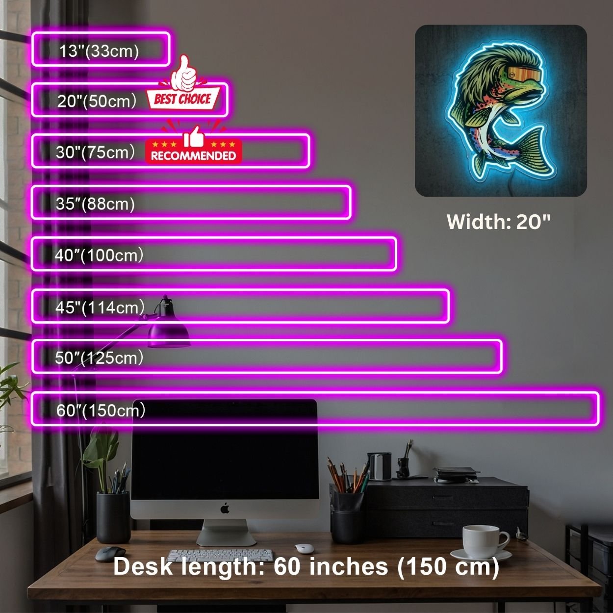 ShineNeon™ Mullet Trout Neon Sign Funny Fishing Pit Viper Decor USB Powered Neon Sign - Shineneon