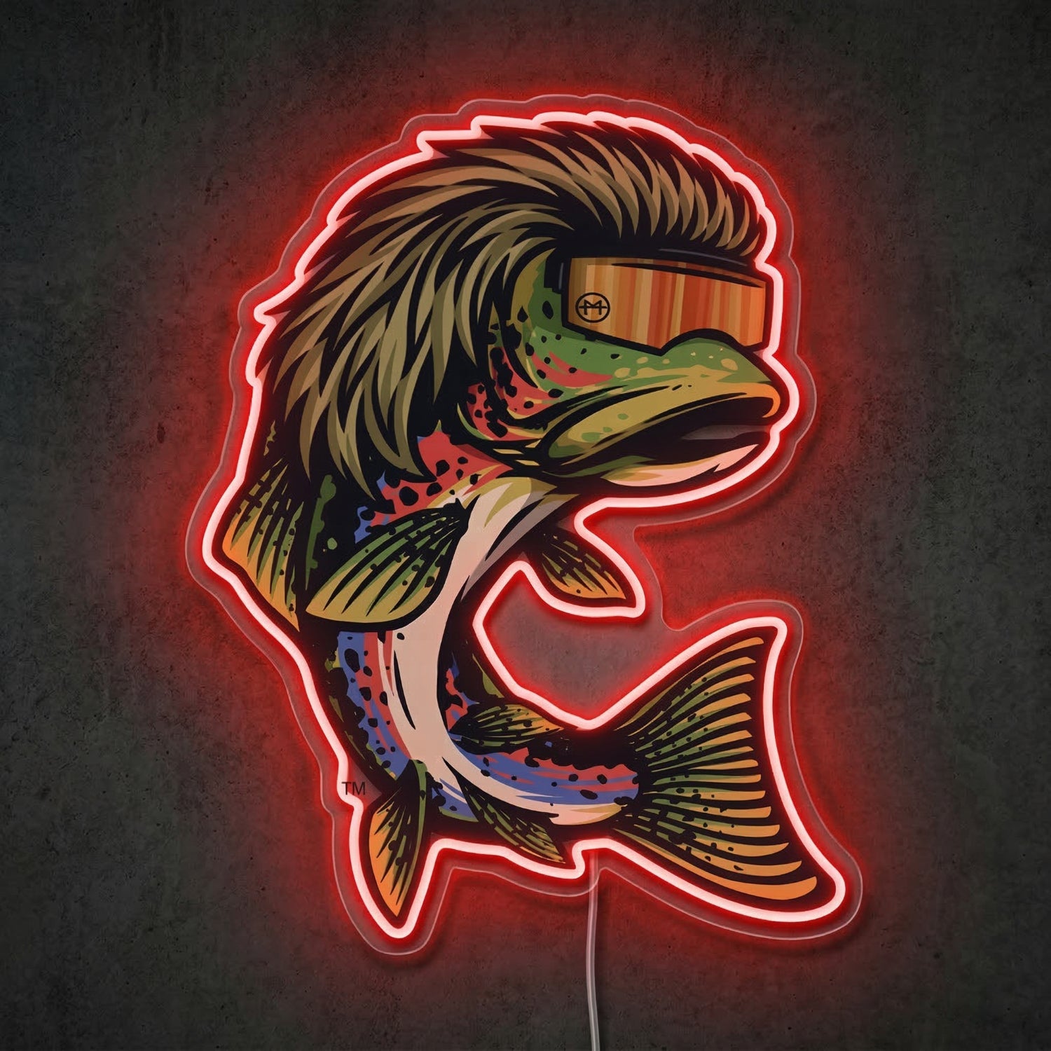 ShineNeon™ Mullet Trout Neon Sign Funny Fishing Pit Viper Decor USB Powered Neon Sign - Shineneon