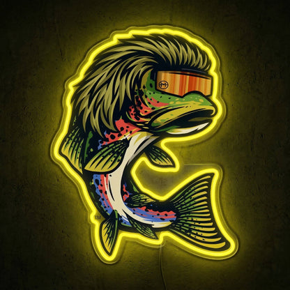 ShineNeon™ Mullet Trout Neon Sign Funny Fishing Pit Viper Decor USB Powered Neon Sign - Shineneon
