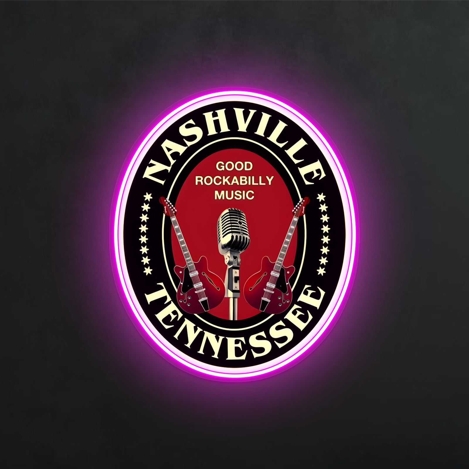 ShineNeon™ Nashville Tennessee Rockabilly LED Neon Sign - USB Power Music City Wall Decor - Shineneon