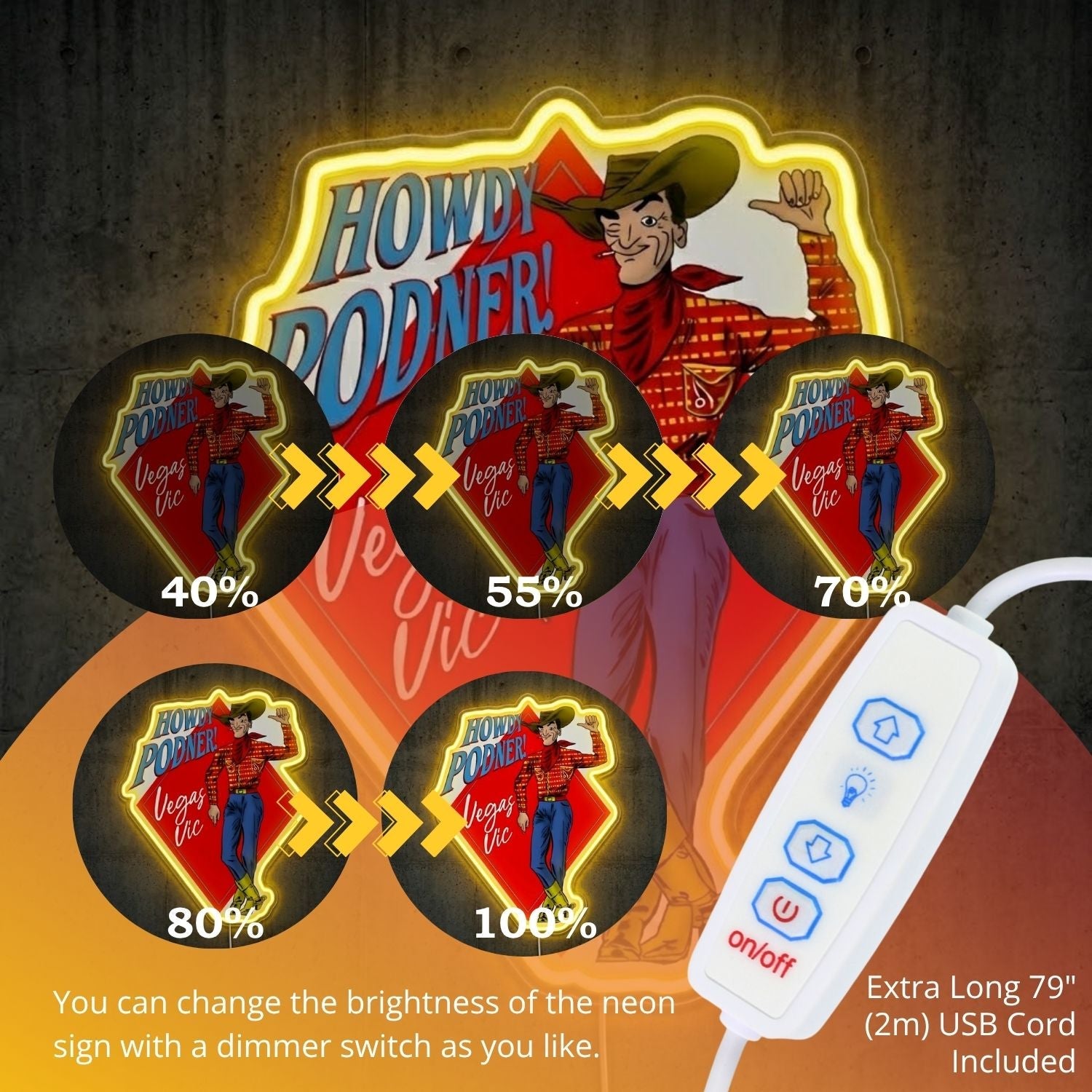 ShineNeon™ Nevada Cowgirl Glow neon sign USB Power - Shineneon
