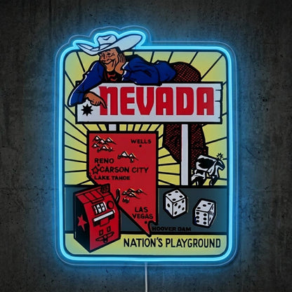 ShineNeon™ Nevada Retro Poster neon sign USB Power - Shineneon
