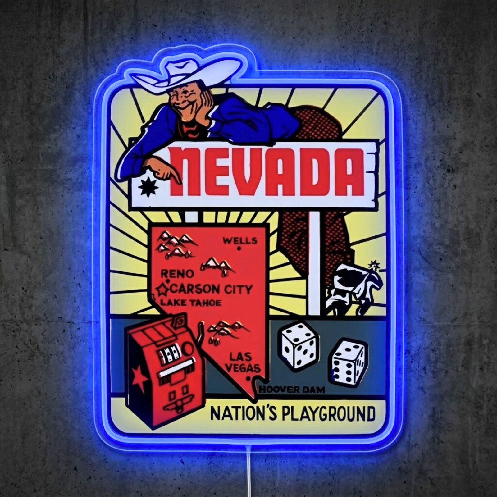 ShineNeon™ Nevada Retro Poster neon sign USB Power - Shineneon