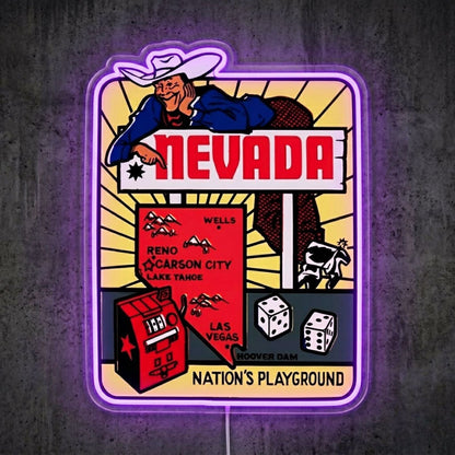 ShineNeon™ Nevada Retro Poster neon sign USB Power - Shineneon