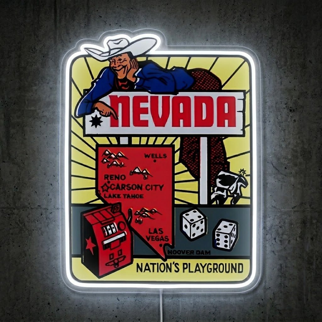 ShineNeon™ Nevada Retro Poster neon sign USB Power - Shineneon