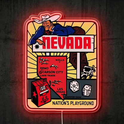 ShineNeon™ Nevada Retro Poster neon sign USB Power - Shineneon
