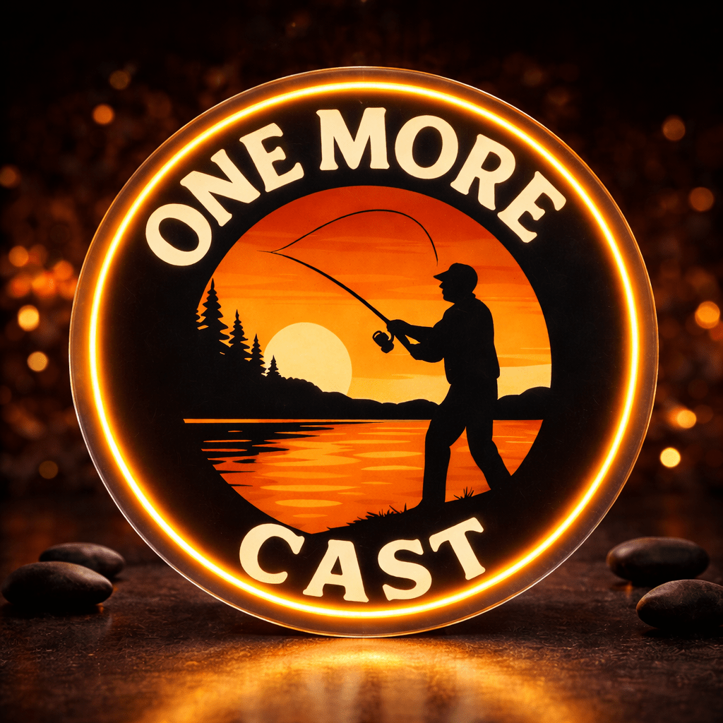 ShineNeon™ One More Cast Fishing LED Neon Sign - Sunset Lake House Wall Decor for Mancave - Shineneon