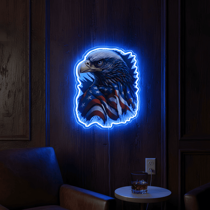 ShineNeon™ Patriotic American Eagle LED Sign - US Flag Wall Decor for Man Cave & Garage - Shineneon