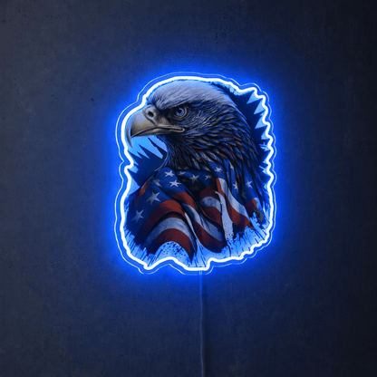 ShineNeon™ Patriotic American Eagle LED Sign - US Flag Wall Decor for Man Cave & Garage - Shineneon