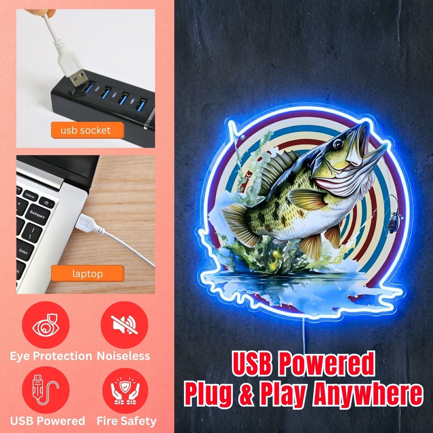 ShineNeon™ Rainbow Bass Wave neon sign USB Power - Shineneon