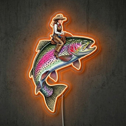 ShineNeon™ Rainbow Trout Jump neon sign USB Power - Shineneon