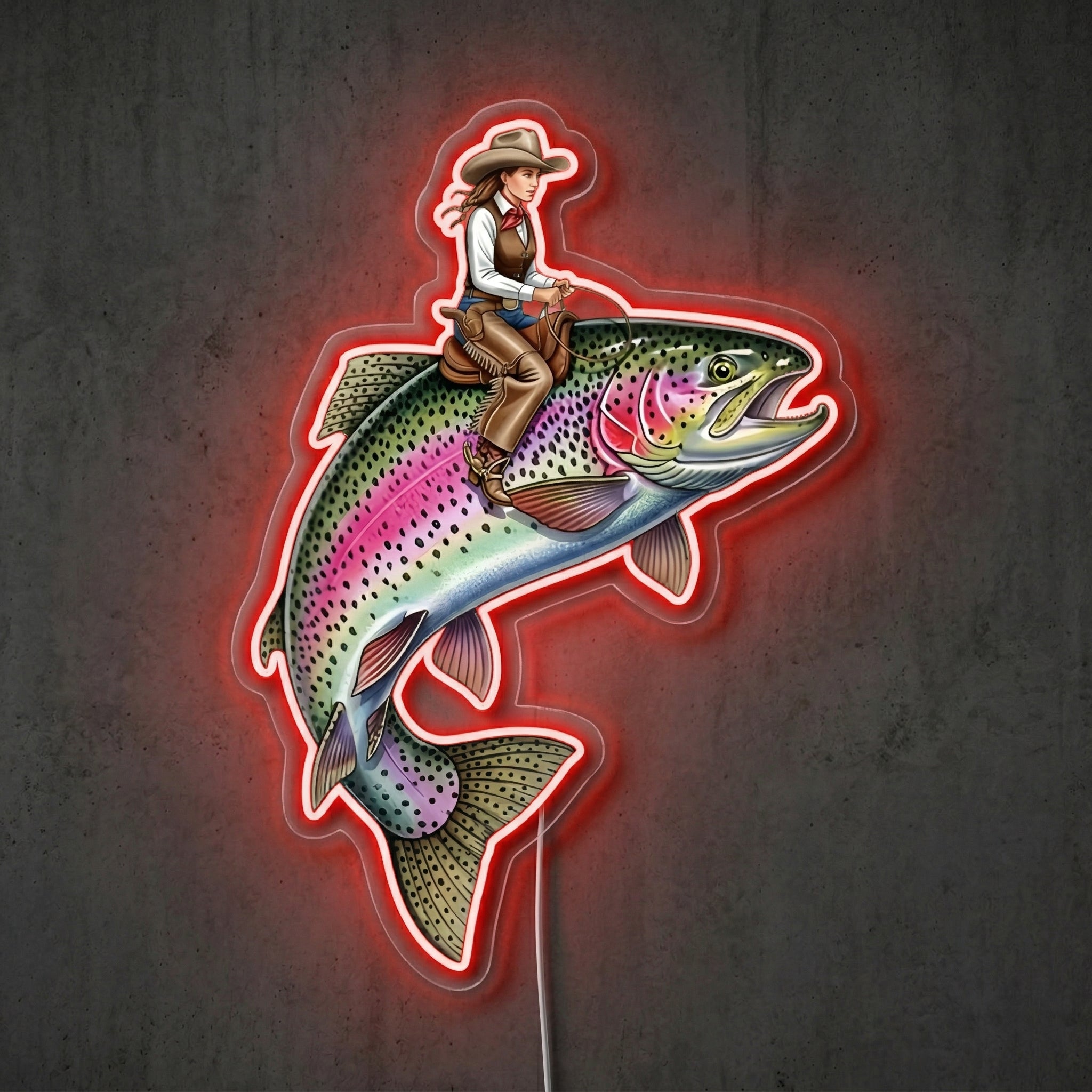 ShineNeon™ Rainbow Trout Jump neon sign USB Power - Shineneon