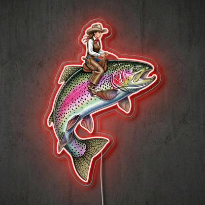 ShineNeon™ Rainbow Trout Jump neon sign USB Power - Shineneon