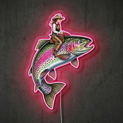 ShineNeon™ Rainbow Trout Jump neon sign USB Power - Shineneon
