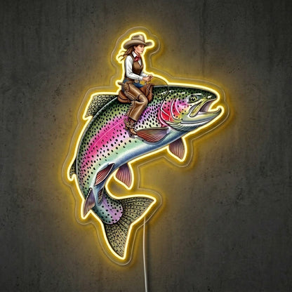 ShineNeon™ Rainbow Trout Jump neon sign USB Power - Shineneon