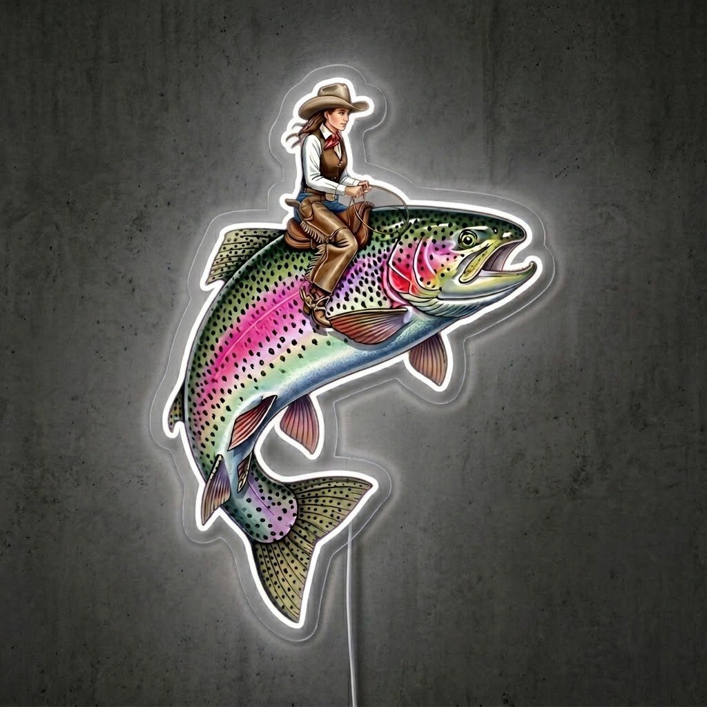 ShineNeon™ Rainbow Trout Jump neon sign USB Power - Shineneon