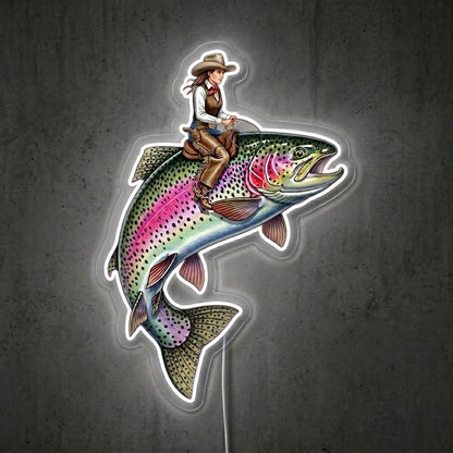 ShineNeon™ Rainbow Trout Jump neon sign USB Power - Shineneon