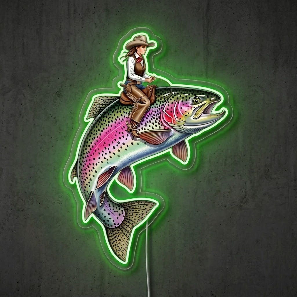 ShineNeon™ Rainbow Trout Jump neon sign USB Power - Shineneon