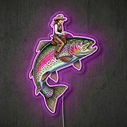 ShineNeon™ Rainbow Trout Jump neon sign USB Power - Shineneon