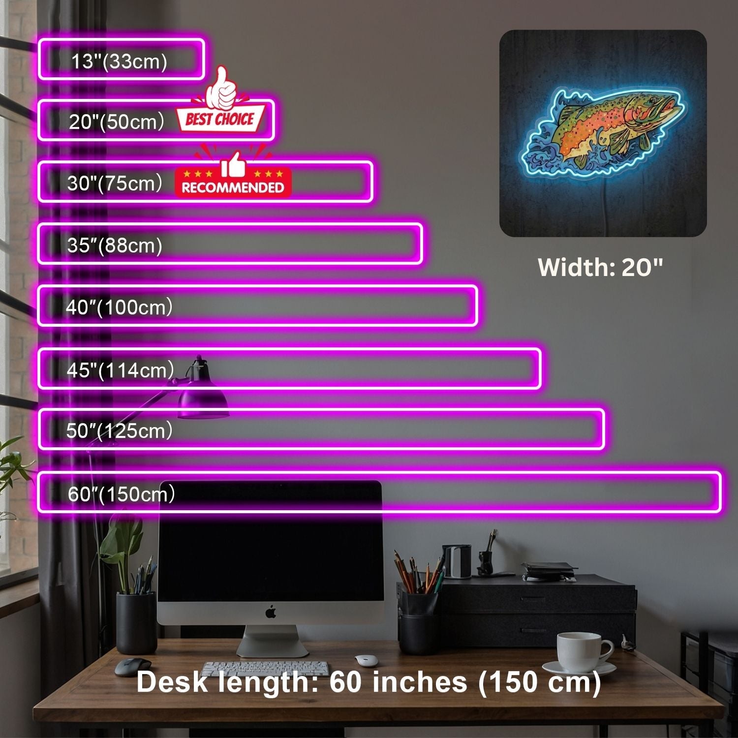 ShineNeon™ Rainbow Trout Splash neon sign USB Power - Shineneon