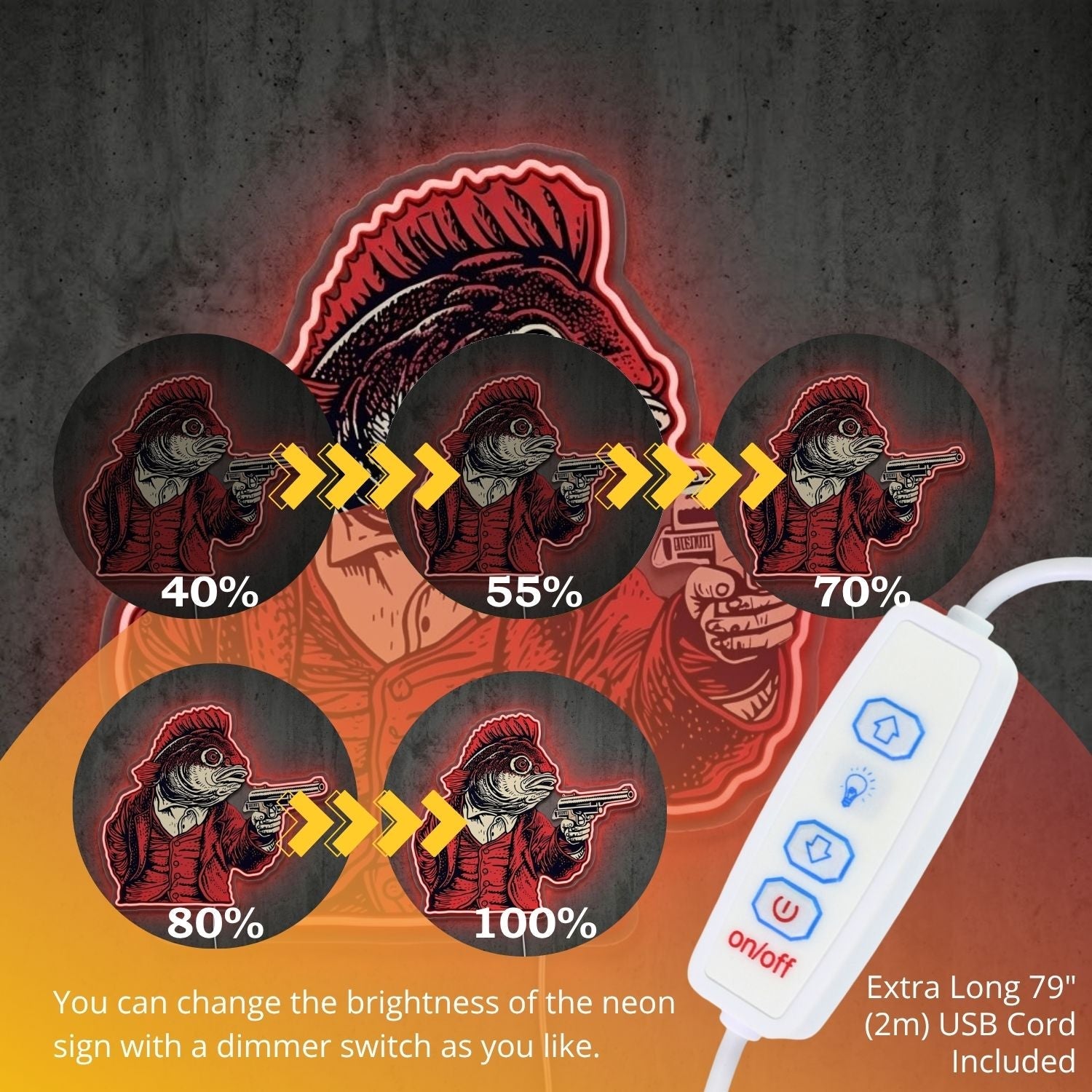 ShineNeon™ Red Hood Cowboy neon sign USB Power - Shineneon