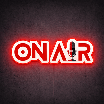 ShineNeon™ Red ON AIR LED Neon Sign - Podcast Room Wall Decor (USB Powered) - Shineneon
