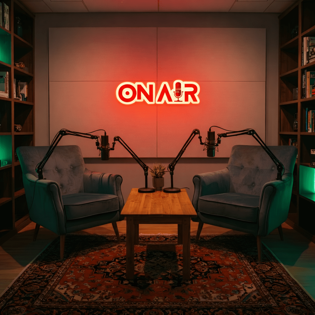 ShineNeon™ Red ON AIR LED Neon Sign - Podcast Room Wall Decor (USB Powered) - Shineneon