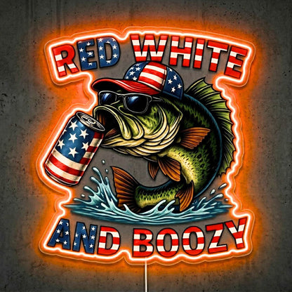 ShineNeon™ Red White Bass neon sign USB Power - Shineneon