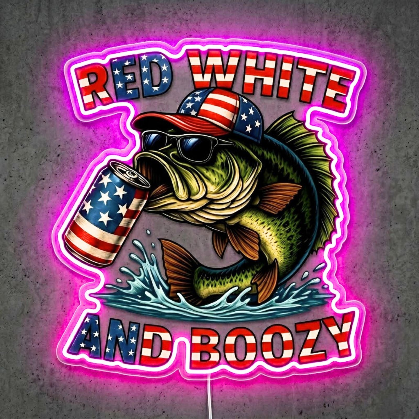 ShineNeon™ Red White Bass neon sign USB Power - Shineneon