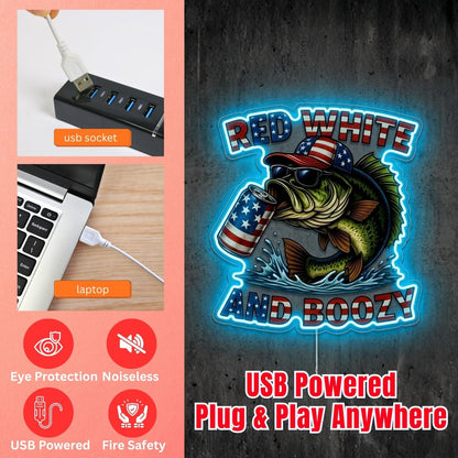 ShineNeon™ Red White Bass neon sign USB Power - Shineneon