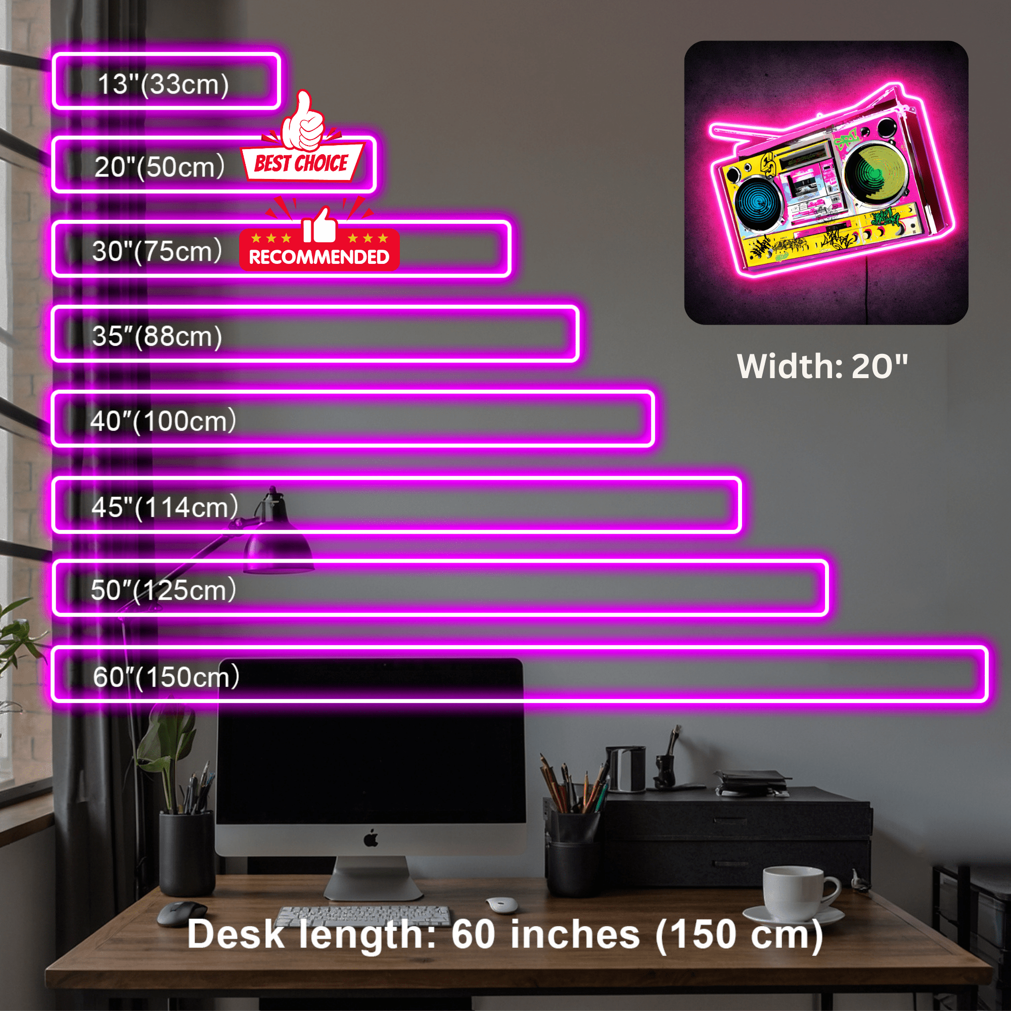 ShineNeon™ Retro 90s Boombox LED Neon Sign - Graffiti Street Art Music Studio Vibe USB Power - Shineneon