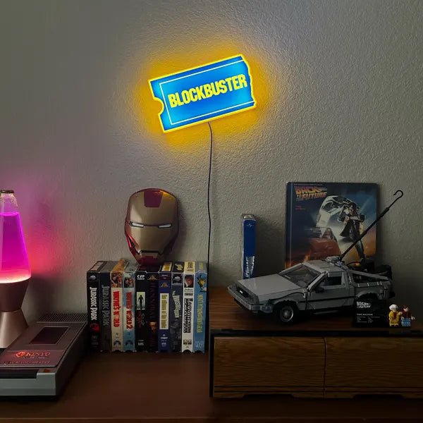 ShineNeon™ Retro Blockbuster Ticket LED Neon Sign - Movie Room & Mancave Wall Decor - Shineneon