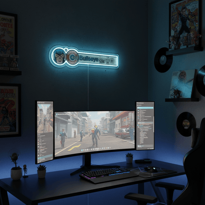 ShineNeon™ Retro Bullseye Comic Ledger LED Neon Sign - Superhero Wall Decor - Shineneon