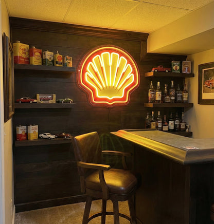 ShineNeon™ Retro Scallop Shell LED Neon Sign - Vintage Garage & Man Cave Wall Art - Shineneon