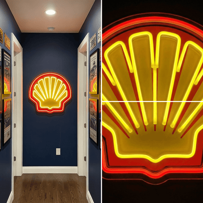 ShineNeon™ Retro Scallop Shell LED Neon Sign - Vintage Garage & Man Cave Wall Art - Shineneon